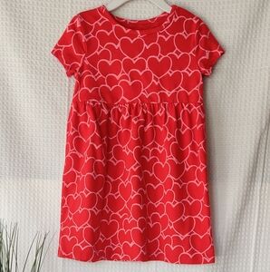 Thereabouts Little Girls Heart Patterned Red Hearts Casual Dress Size 4T
